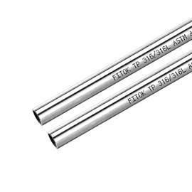 FITOK 316/316L Stainless Steel Seamless Tubing 1/4" OD × 0.028" Wall × 40" Length Tube Annealed ASTM A269 (2pcs)