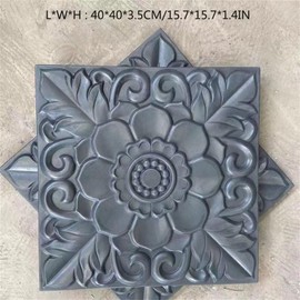 2 pcs Concrete molds for Walkways DIY Plastic Square Concrete Stamps Flagstone Casting Concrete Paver Molds Garden Paths Stone Patio Pavers for Garden (15.7 * 15.7 * 1.4 inches, C, 2)