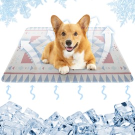GOMETY Haustier Kühlmatte, 90 * 65cm Selbst Kühlende Hundematte, Kühldecke Katzen Sommer Kühlkissen Waschbar Hund Kältematte rutschfeste Hundematte für Zuhause Unterwegs oder im Auto