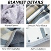 Fleece Wearable Blanket with Buttons - Comfy Poncho Throw Flannel