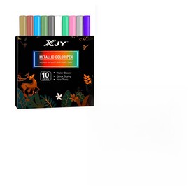 Maven Gifts Metallic Marker Pens 10 Colours for Black Paper & Card Making - Shimmery Art Supplies for Scrapbooking, Gifts | Adult & Teen Craft Pens (Assorted Colours)