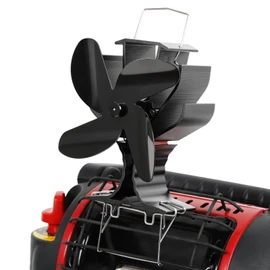 Signstek 4-Blade Heat Powered Wood Stove Fan + Heater Bracket to Secure the Fan to the Heater, Specifically Designed for Heaters. Perfect for Camping/Picnics (Stove Fan with Hook)