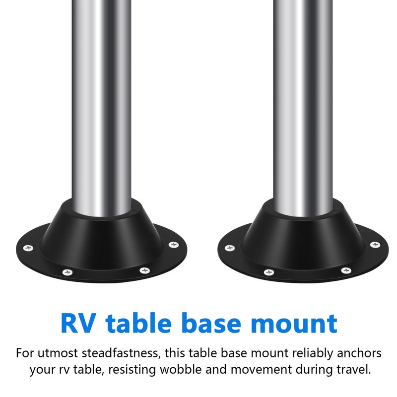 JECOMPRIS Rv Table Base Mount Black Aluminum Camper Table Floor