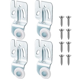 Blulu 4 Pcs Sliding Closet Door Roller Kit Wardrobe Wheels Hardware for Top Hung Bypass 3/4" to 1-3/8 Inch Thick Kitchen Doors