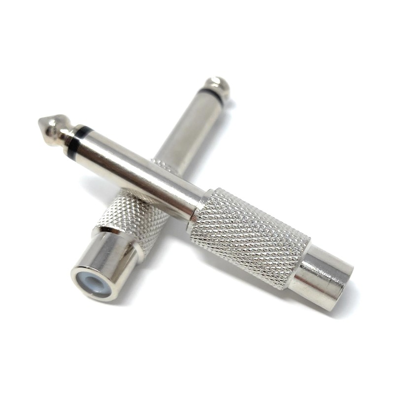 DRUT 1pcs 6.35mm Mono Jack to RCA Phono Socket Cable