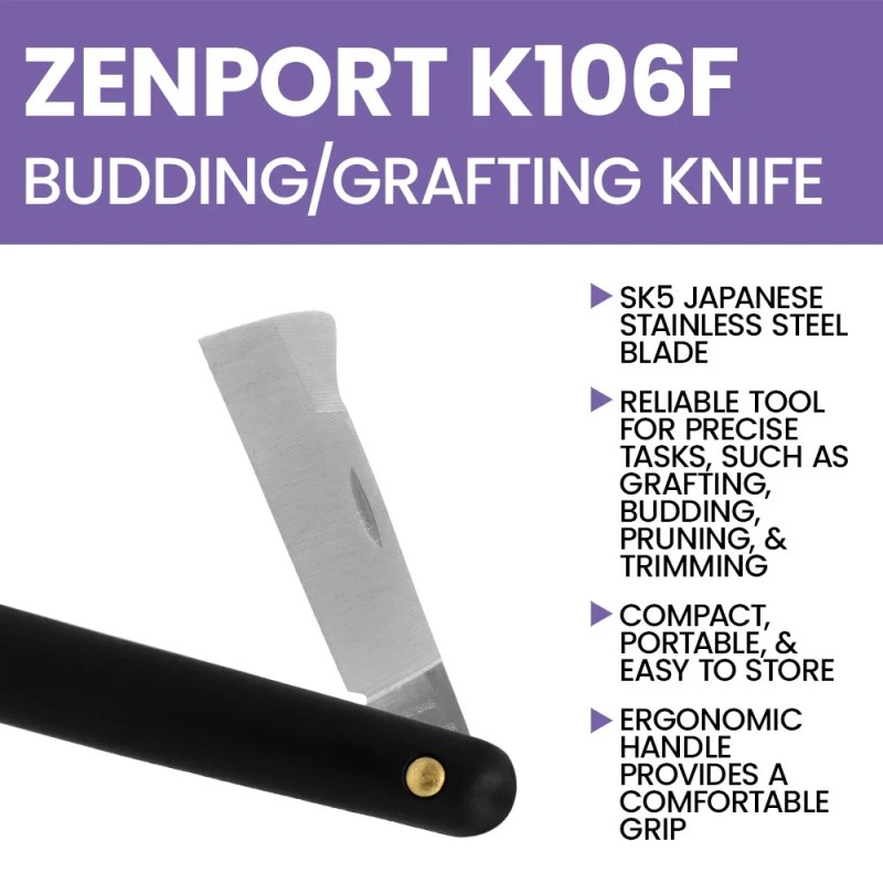Zenport K106F Grafting & Budding Folding Knife, 2.25 Inch Blade