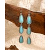 Watforsh Large Long Boho Silver Turquoise Teardrop Western Country Earrings