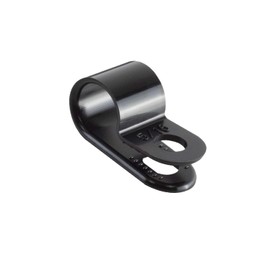 KafTon 100 Pack 3/4" (19mm) Black Nylon Plastic P Clips - Fasteners for Conduit, Cable, Tubing & Sleeving