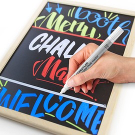 STAEDTLER Lumocolor Art Chalk Marker, Opaque, Wipe Clean, Bullet Tip, Line Width Approx. 2.4 mm, High Colour Brilliance, 4 Chalk Markers in Assorted Colours, 344 C4