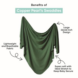 Copper Pearl Baby Swaddle Blanket - Wearable Premium Knit Baby Blanket, Large Soft Stretchy Receiving Blankets for Baby Boy and Girl, Swaddles for Newborn, Infant, and Toddler (Juniper)