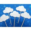 White Cloud Cupcake Toppers - Baby Shower Food Picks -