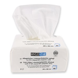 FRANZ MENSCH Hygostar Care Wipes | Viscose/Polyester Laid, White, Length: 29 cm, W: 38 cm, Care Wipes, Cleaning Cloths, Skin Care Wipes, Disposable Wipes, Skin Cleansing Wipes, Pack of 600