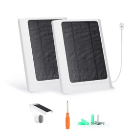 Unique Solar Panel Charger Compatible with Arlo Pro 5S/Pro 4/Pro 3 Floodlight/Pro 3 /Ultra 2/Ultra, 6V 4W Solar Panel for Arlo Camera IP65 Weatherproof, with 0.8ft Charging Cable & Screwdriver, 2 Pack