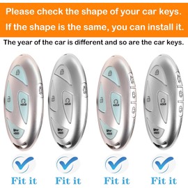 Yonmcfn Key fob Cover Compatible with Hyundai 2024 2025 Tucson Elantra Santa Fe Kona Sonata IONIQ 4-5-7 Buttons Remote Smart Key,TPU Protective case (Silver)