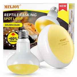 MIXJOY 2Pack Reptile Heat Lamp Bulbs 100W, 60% Intense Heat Bulb UVA Daylight Basking Spot Bulb for Reptiles, Turtle, Lizard, Tortoise, Bearded Dragon, Gecko, Chicken