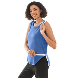 Deyeek Post Shoulder Surgery Shirts for Women Tear Away Snap Button Rotator Cuff Shirt Mastectomy Chemo Port Access Tank Tops