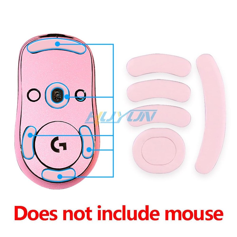 HUYUN 2sets Pink Rounded Curved Edges Mouse Feet Skates Replacement