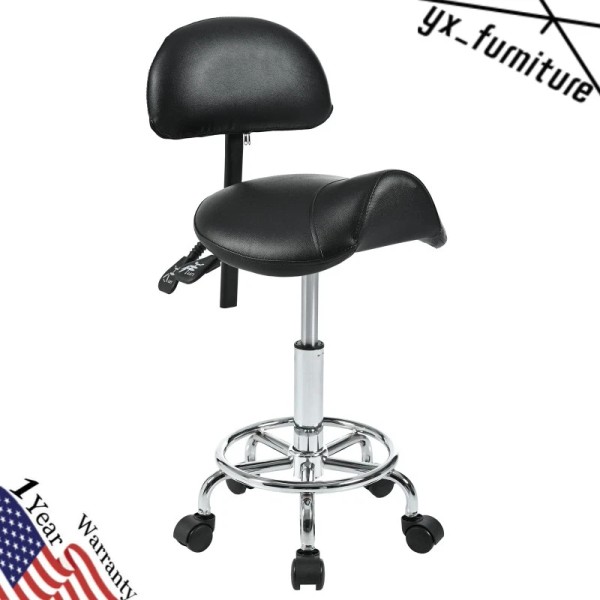 ZW Saddle Stool with Back Support for Salon Spa Tattoo