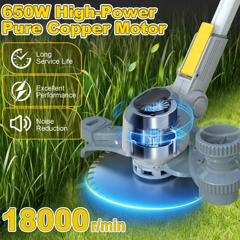 YEXLXLN 6000mAh Electric Weed Wacker Cordless, Battery Powered Weed Eater
