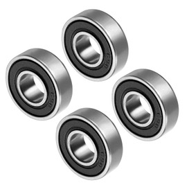 CoCud Deep Groove Ball Bearing, 698-2RS Model 8mm ID 19mm OD 6mm Thick, Carbon Steel Double Sealed Bearings - (Applications: for Motor Skateboards Roller Wheels), 4 - Pieces