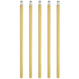 PATIKIL 5Set 11.8" M10 x 1mm Fine Thread Threaded Extension Rod with Pipe Nipple, Gold