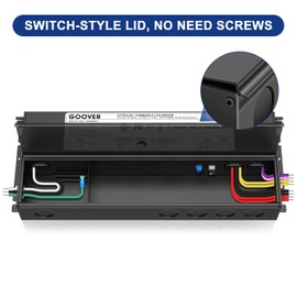 GOOVER 12V 300W Dimmable LED Driver, CCT & 5-in-1 Dimming Power Supply, AC to DC Transformer for LED Light, Compatible with Lutron and Leviton Dimmer, Fine Tuning Output Voltage, UL Listed