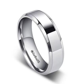 ZatRuiZE Mens Tungsten Carbide Ring 8MM Womens Ring Wedding Engagement Band Necklace Jewelry