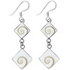 81stgeneration Women's .925 Sterling Silver Square Shiva Eye Shell Dangle