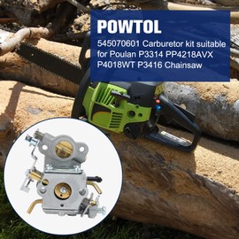 Powtol 545070601 PP4218A PR4218 Carburetor Fits Poulan Pro P3314 PP4218AVX P4018WT PP3516AVX P4018 P3416 PP4218 PPB4218 P3314WSA PPB3416 P4018WM PP4018 PP3816 Chainsaw Replace C1M-W26C