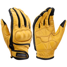 Daytona HBG-110 17762 Motorcycle Gloves, Genuine Leather, Cowhide Leather, Spring, Summer, Autumn, Winter, Hard Protectors, Touch Panel-Compatible, Protector Gloves, Yellow, Size XL