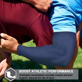 beister 1 Pair Compression Cooling Athletic Arm Sleeve for Women and Men, Breathable Sports Arm Elbow Sleeve for Basketball, Running, Cycling, Outdoors, Arthritis and Lymphedema