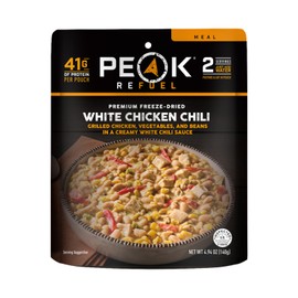Peak Refuel White Chicken Chili | 41g Protein | 760 Calories | 100% Real Meat | Premium Freeze Dried | Amazing Taste & Quality | Backpacking & Camping & Prepper Food | 2 Servings