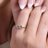 TJC White Diamond Hug And Kiss Ring for Women Size
