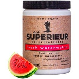 Superieur Electrolytes Watermelon 70 Servings - Natural Watermelon Flavor, Hydration Supplement with Acerola Berry Extract & ionic Trace Minerals - Drinks, Healthcare