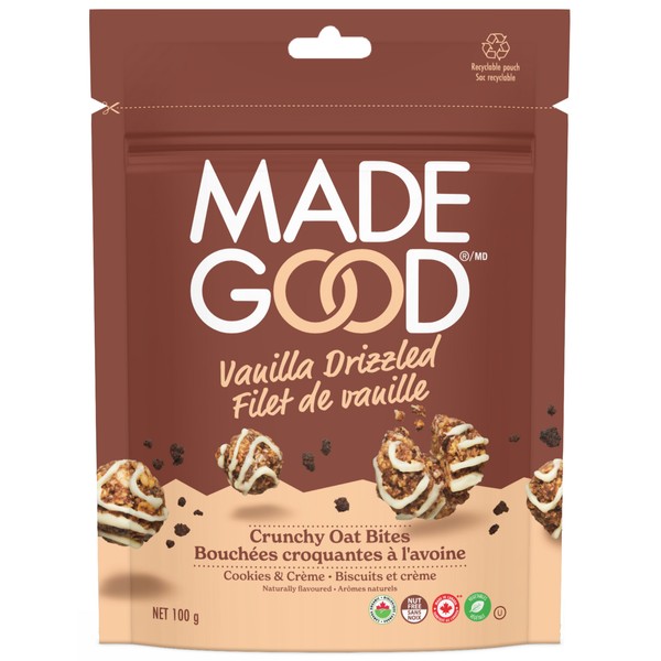 MadeGood Cookies & Creme Vanilla Drizzled Crunchy Oat Bites 100