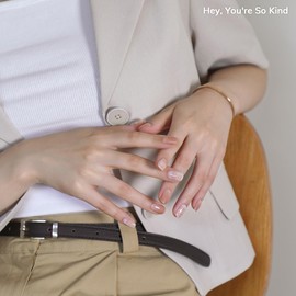 Heyhae Semi Cured Gel Nail Strips | Sun Cured Gel Nail Wraps No LED Lamp Needed Easy Apply & Remove | Includes 28 strips, 1 Prep Pad, 1 Nail File & 1 Wooden Stick - Hey, You're So Kind