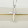 YL Butterfly Cross Necklace Sterling Silver Crucifix Pendant Created Pink