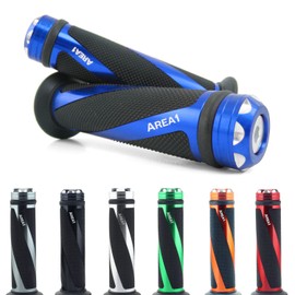 Area1 Universal Motorcycle Scooter Handlebar Grips Grip Rubbers Pack of 2 1 x 22 mm + 1 x 24-25 mm (7/8 / 1 Inch) (Coil) (Blue) Compatible with KSR