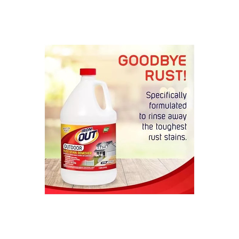 Iron OUT Outdoor Rust Stain Remover, Removes Rust Stains from