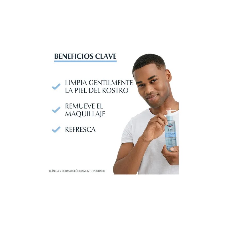 Eucerin Dermatoclean Gel Limpiador Facial para Piel Normal a Mixta,