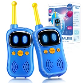 Astronaut Walkie Talkies, 3000 FT Talk Range, Robots Toys for Kids 2Pack, Space Toys Birthday Gifts for 3 4 5 6 7 8 9 10 Year Old, Voice Interactive Gift for Boys & Girls,Top With Handheld Flashlight.