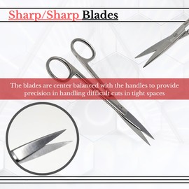 Medical Operating Scissors Stainless Steel Shears 6.5" Multipurpose Shears Surgical Instruments in Straight & Curved Blades (Sharp/Sharp - Straight)