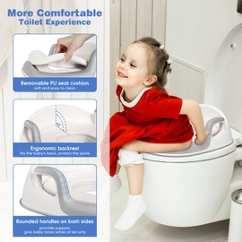 Maliton Baby Potty Training Seat with Step Stool, Potty Training Toilet for Boys Girls, Anti-Slip Toddler Stool for Bathroom, Kitchen, Toddler Toilet Seat Set(One Potty Seat+Two Step Stool for Kids)