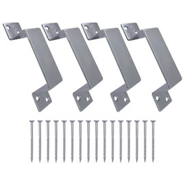 4 Pack Heavy Duty 2x4 Door Barricade Brackets |1 Pair Closed Bar Holder with Screws| 2.5” Wide Closed Barricade Bracket for 2 by 4 Board (4)