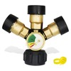Aekops 3 Way Propane Splitter QCC/POL with Gauge and Shut-Off