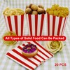 20 PCS 7x5x11cm Popcorn Boxes Popcorn Bags Red and White