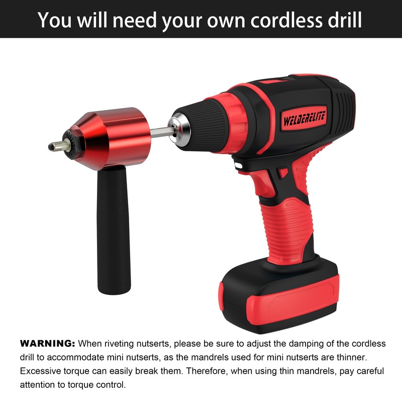 WelderElite Rivet Nut Drill Adaptor Tool Kit Contains 290 Rivet