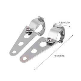 Fork Mount, Headlight Holder, 2 Pieces, 28 mm - 34 mm Motorcycle Headlight Holder, Fork Diameter, Aluminium Alloy Headlight Clamps, Holder Fork for Universal Motorcycle (Silver)