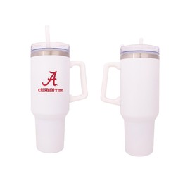 Desert Cactus University of Alabama Crimson Tide Large Insulated Stainless Steel with Handle Lid and Straw Reusable Double Walled Cup Hot and Cold Drinkware Laser Etched (40oz Ounce Rally Tumbler)