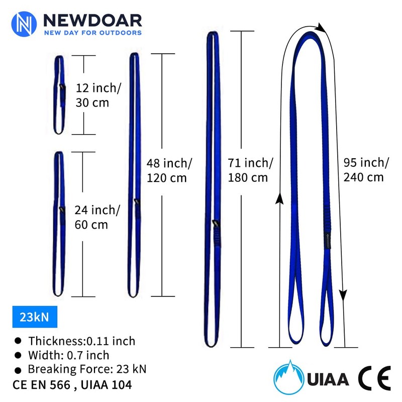 NewDoar CE & UIAA Certified Climbing Sling 16mm Nylon Sling